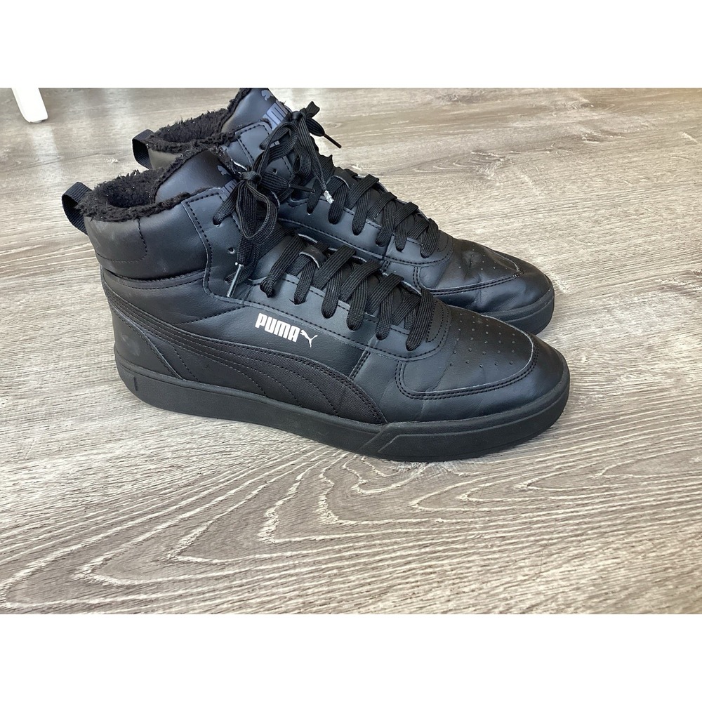 PUMA Caven Mens Size 12 Black Winterized Lined Mid-Top Sneaker Casual Shoes